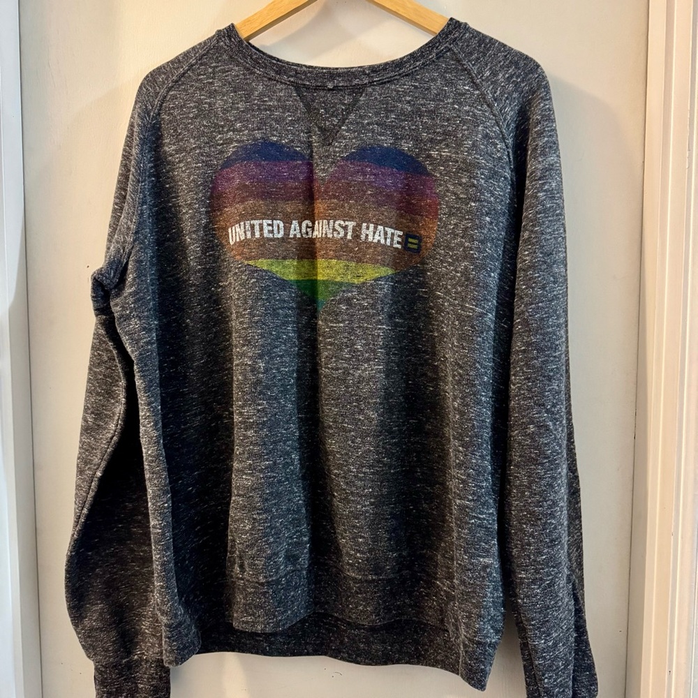 HRC “United Against Hate” sweatshirt, L, EUC